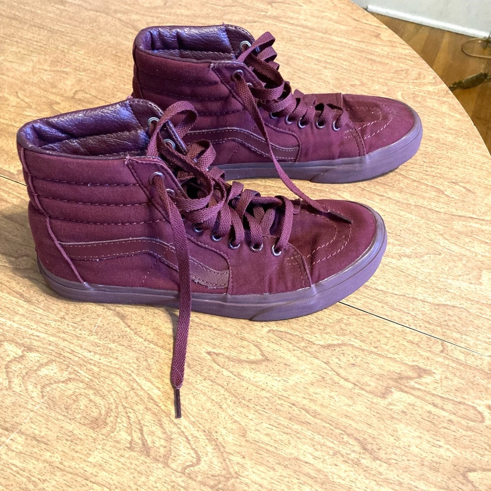 Burgundy high top vans